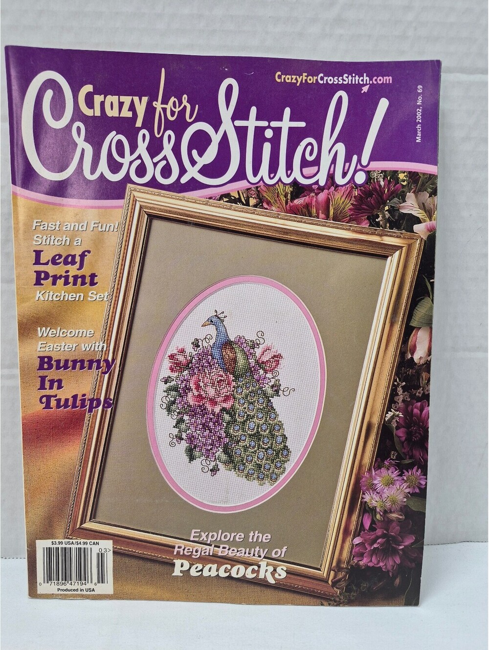 Crazy for Cross Stitch Magazine Featuring Peacock and Lighthouse Patterns J277